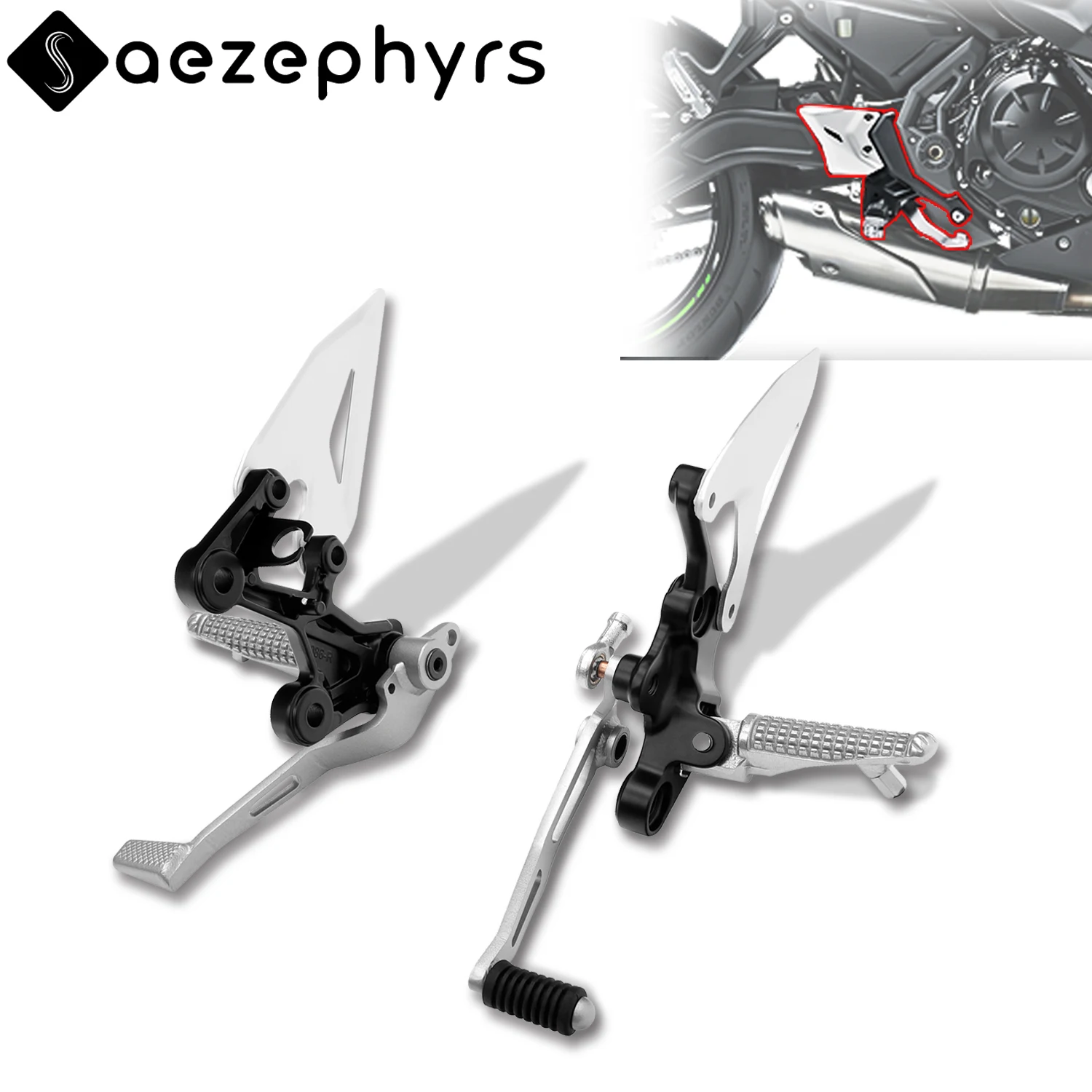 Kit de soporte de clavijas de pie delantero de motocicleta para Kawasaki Ninja 400 Z400 Z500 NINJA 500 2018-2024 palanca de cambio de marchas/pedal de freno