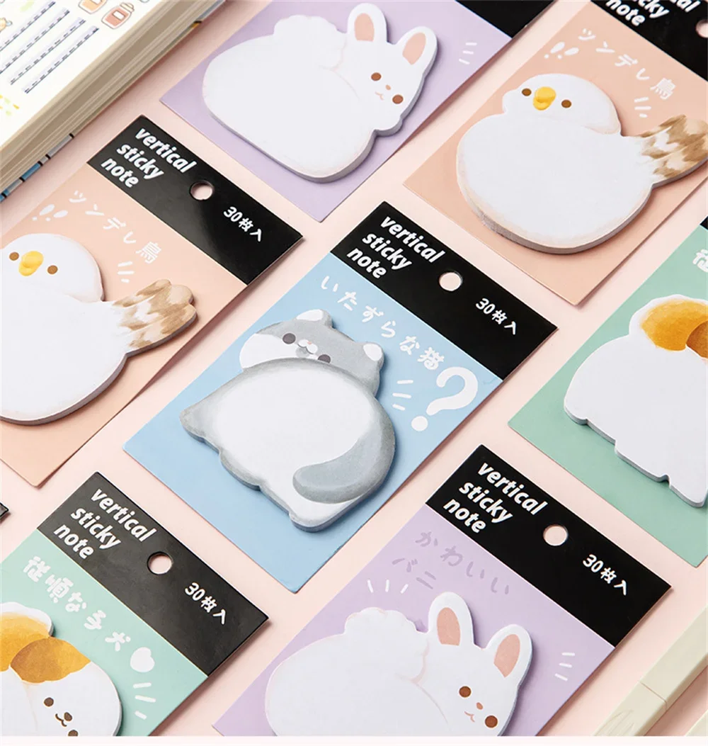 Cartoon Cute Cat Dog Sticky Notes Rabbit Bird Colorful Memo Pad Creative Sticker Face N Times Stickers School Stationery Gift