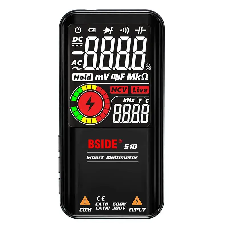 BSIDE S10/S11 Digital Smart Multimeter Color LCD Display 9999 Digital DC AC Voltage Capacitor Ohm Diode NCV Hz Tester DMM