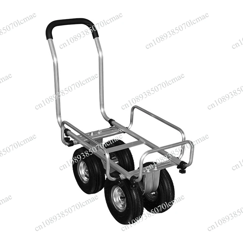 4 Wheel Silent Flat Trolley Multifunctional Aluminum Lightweight Warehouse Logistic Truck With Frame For Pulling Goods Hardware