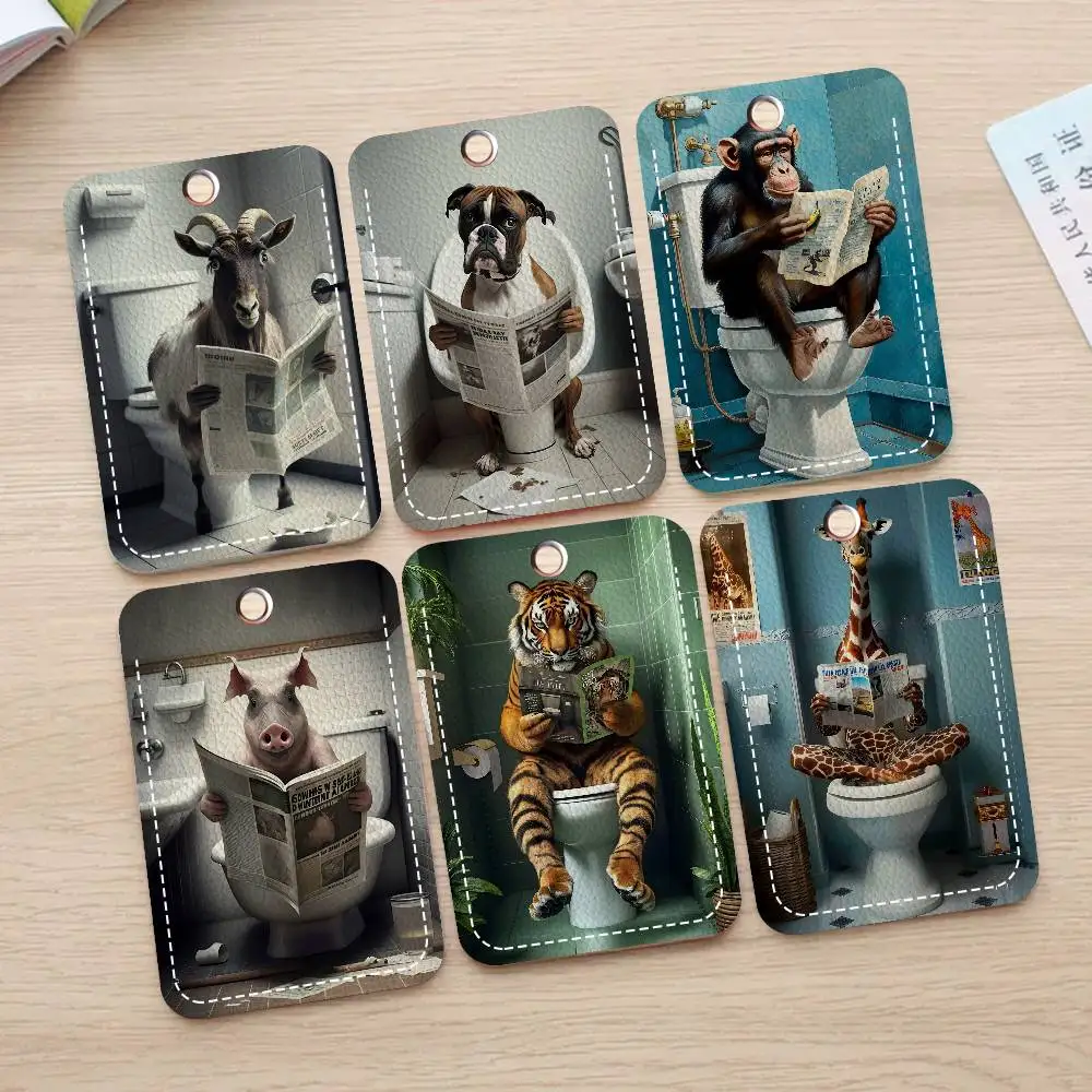 مرحاض الحيوانات الإبداعية 1 قطعة INS حامل بطاقة الحرم الجامعي للطلاب الكرتونية الإبداعية لبطاقة الوجبات، بطاقة الحافلة، بطاقة العمل، إلخ