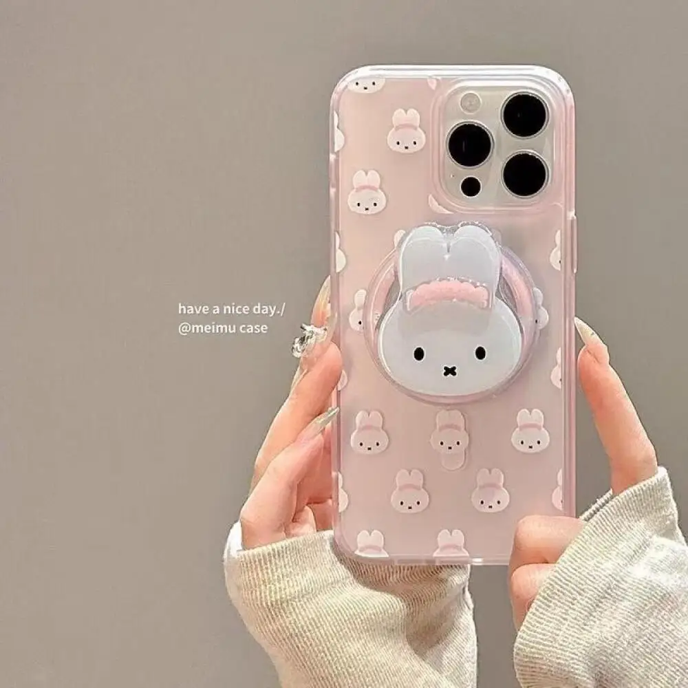 Miffy Rabbit Cute Phone Case Cute Rabbit Anime Magnetic Phone Case Suitable for Iphone16 15 14 13Promax Series Phone Cases
