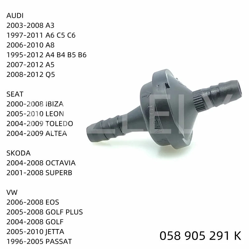 Vacuum Air Pump Check Valve For AUDI A6 C5 C6 A3 A8 A4 B4 B5 B6 A5 Q5 For SEAT IBIZA LEON TOLEDO ALTEA 058905291K 