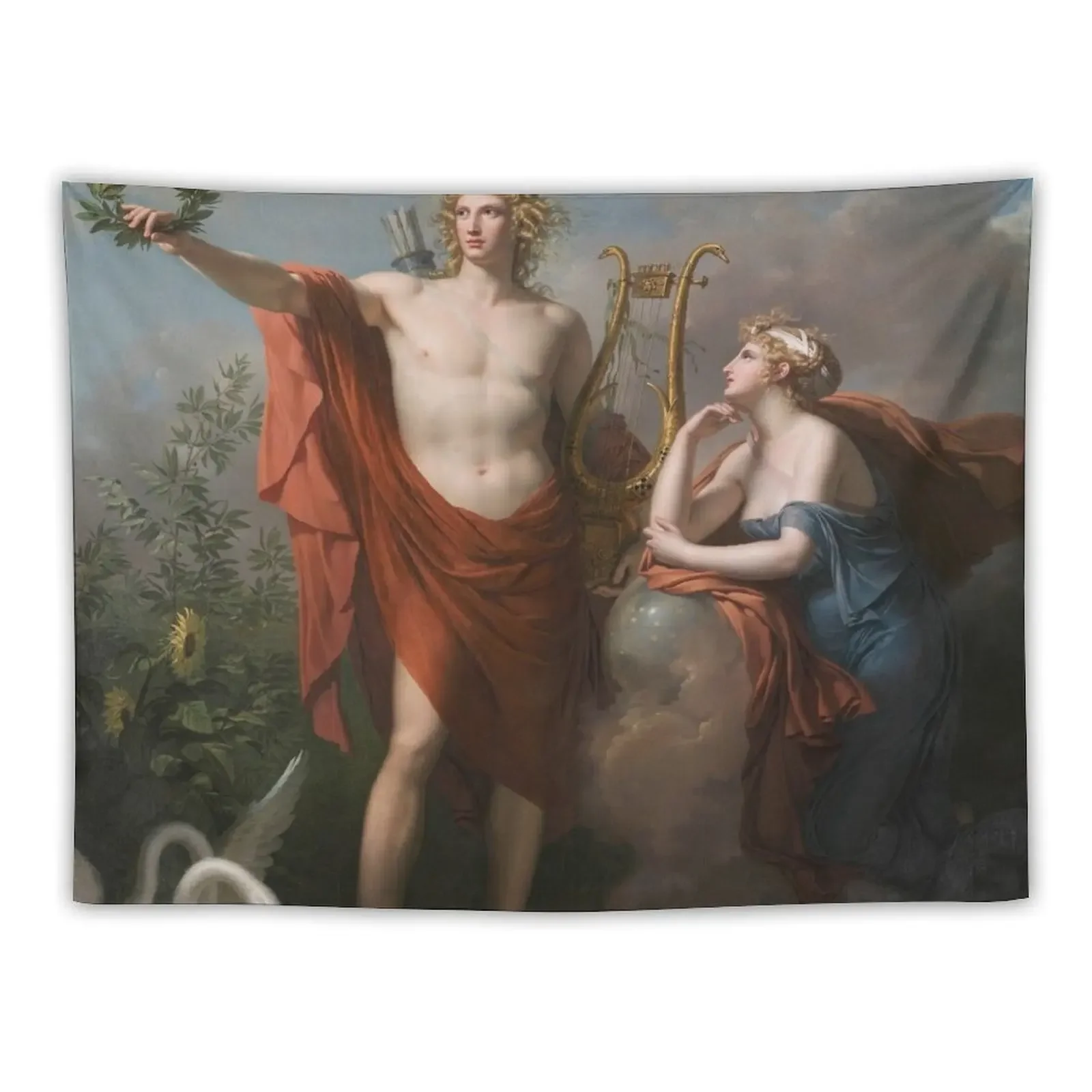 Apollo with Urania | Charles Meynier | 1798 Greek Mythology Art Tapestry Wall Mural Room Decore Aesthetic Home Supplies Tapestry