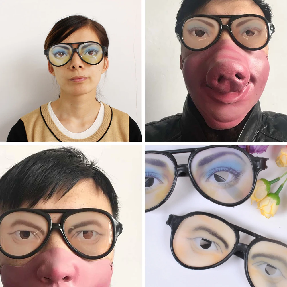 

8 pcs Eye Pattern Glasses Plastic Decorative Eyeglasses Photo Props Party Supplies Trick Toy Comfortable Halloween Birthday