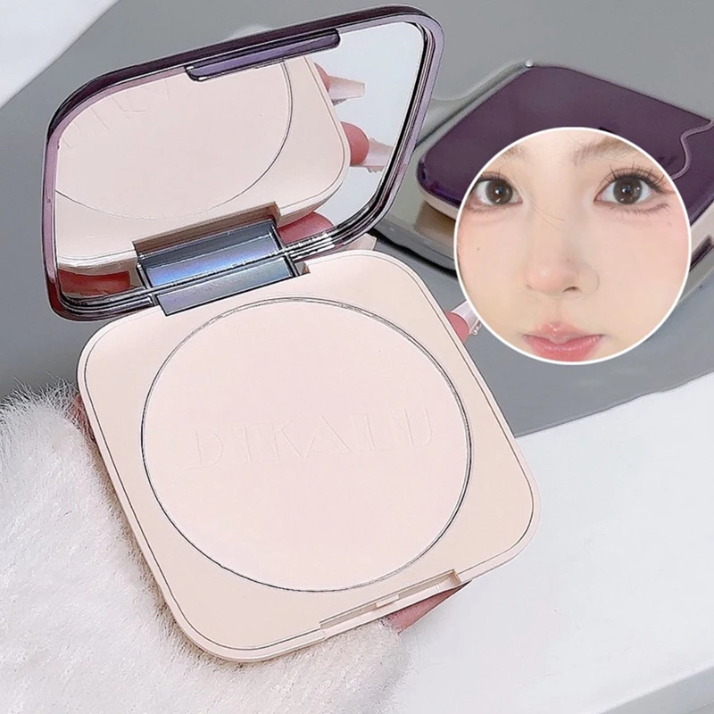 DIKALU Soft Face Setting Powder Cushion Compact Powder Oil-Control Matte Concealer Finish Smooth Makeup Powder Pressed Cosmetics