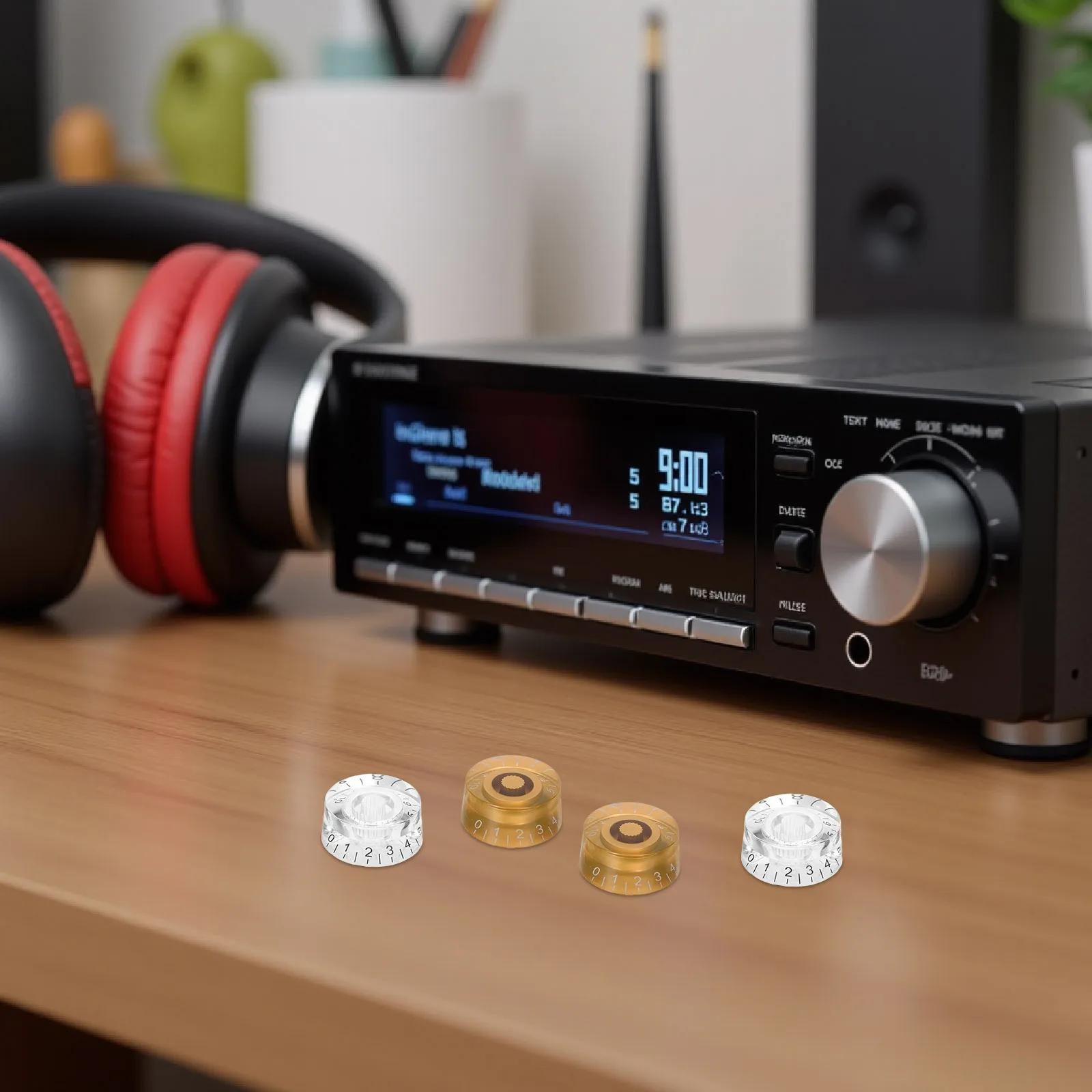 

4Pcs Guitar Volume Knob Dome Rubber Caps Adjustable Tone Volume Control Replacement for Electric Guitar Bass Potentiometer