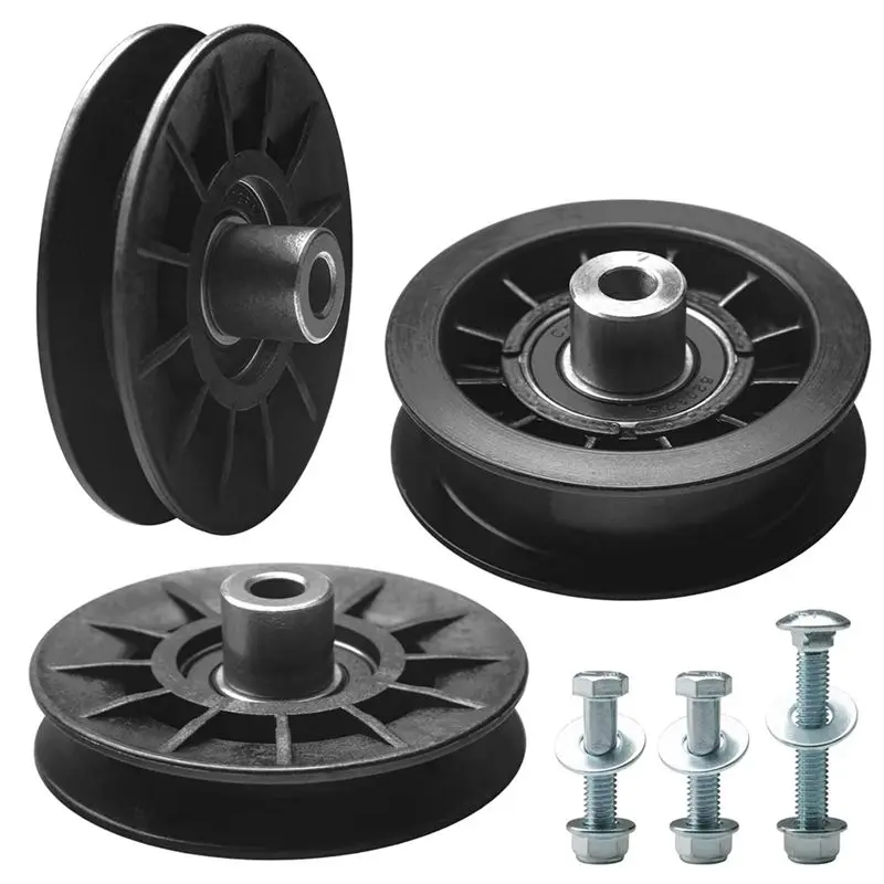 ABZC-532194326 V-Groove Idler Pulley And 532194327 Flat Idler Pulley Kit For Riding Lawn Mowers, Replaces 280-6630