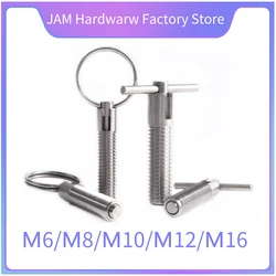 Stainless Steel Pull Ring Self Locking Indexing Pin Spring Positioning Pin Precision T-Shaped Telescopic Safety In Knob Plunger