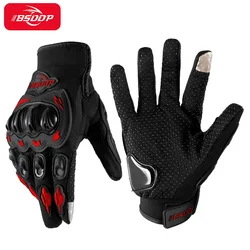 Guante protector de motocicleta para hombre, guantes de carreras para ciclismo, anticaída, transpirables, para las cuatro estaciones, con dedos completos, para pantalla táctil