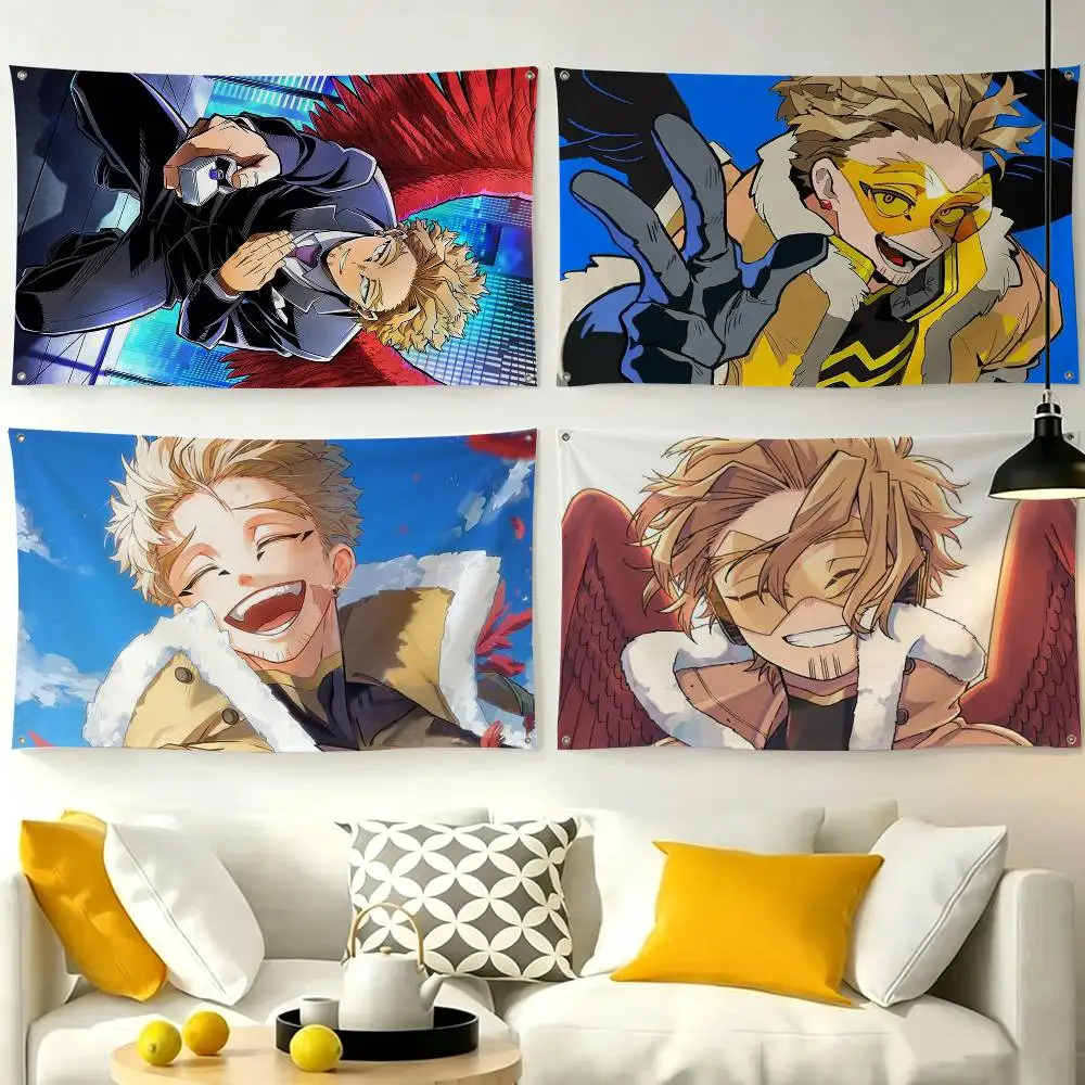 BNHA Hawks MHA  Flags Wall Hanging Tapestry Outdoor Garage Room Decorative flag Background Blanket