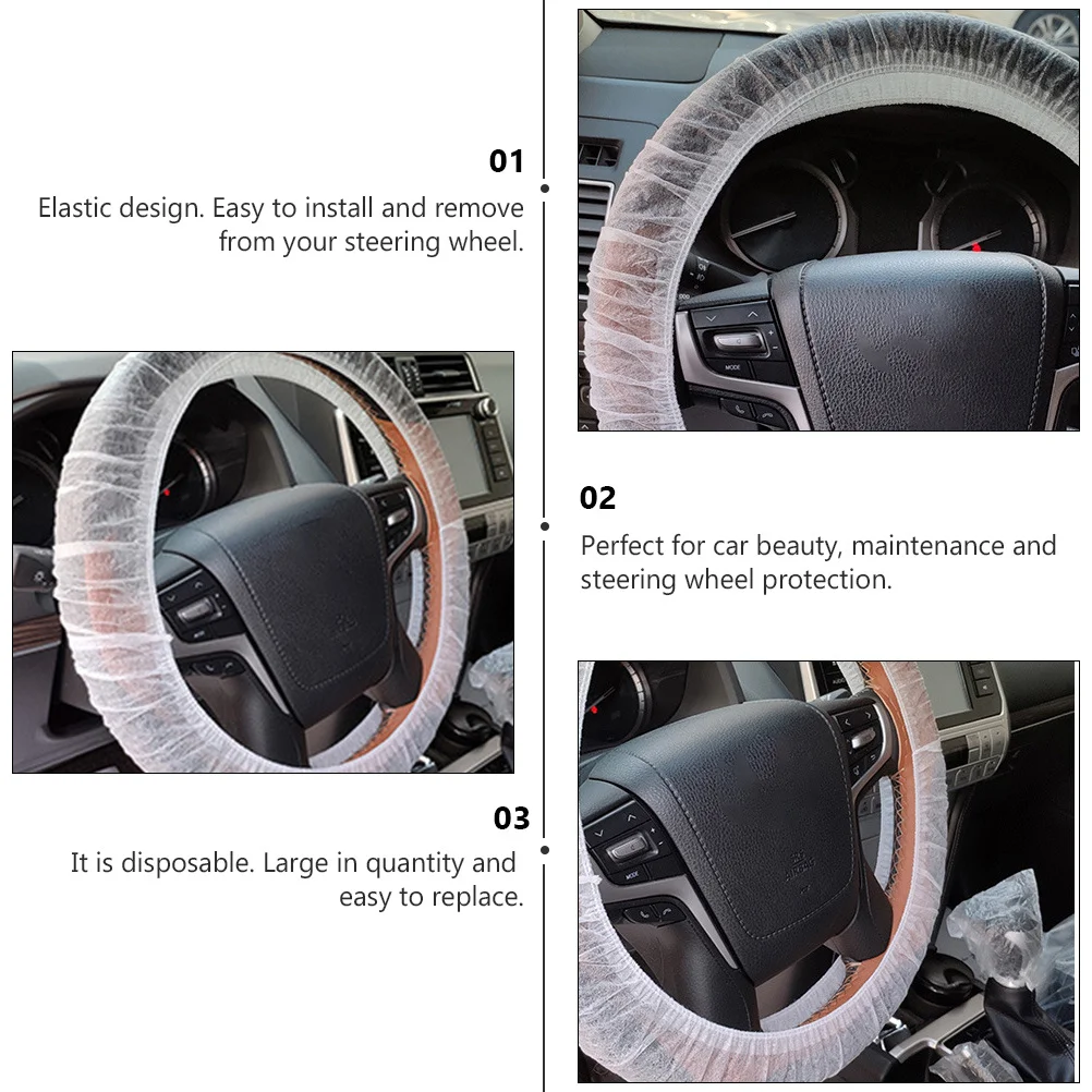 100 قطعة مجموعة غطاء عجلة القيادة المرنة عالية الجودة العالمي عجلة توجيه سيارة حامي لمقاومة العرق الغبار المياه #5