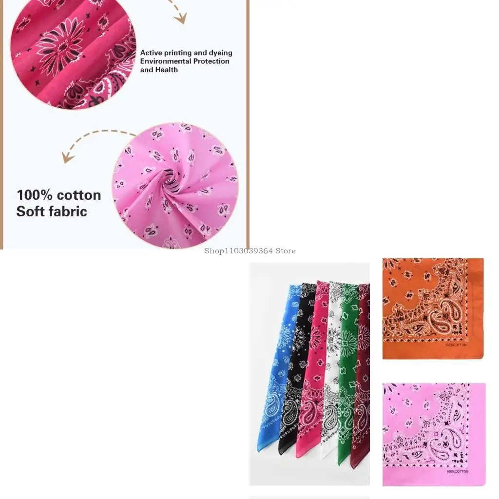 

Fashionable Bandanas Headwrap Unisex Square Headscarf Casual Wear Handkerchief