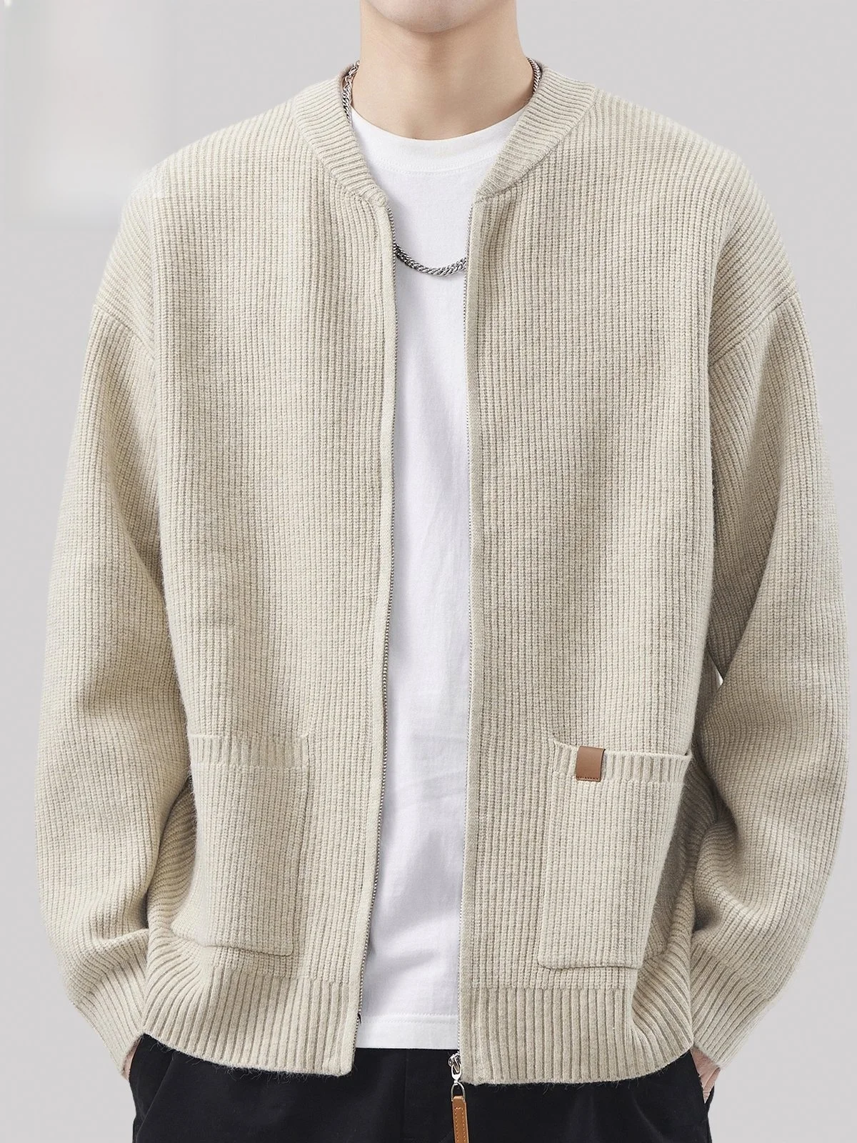 

Knitted Cardigan Sweater Men's Trendy Baseball Collar Knitwear Autumn Casual Outerwear Comfortable Loose Fit Long Sve