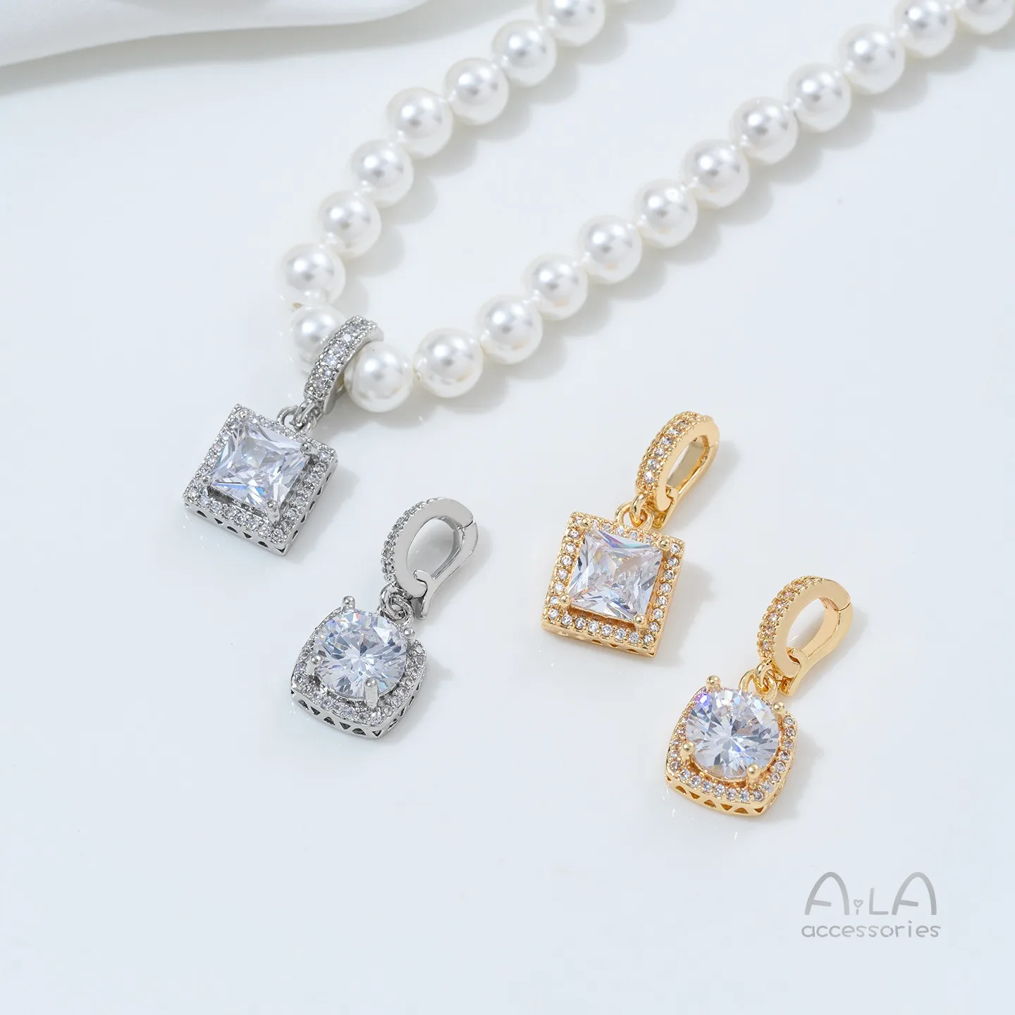 

Медный кулон с покрытием из 14-каратного золота, сохраняющий цвет, с цирконом, квадратной и круглой формы, для рукоделия, для браслетов и ожерелий, аксессуары для создания украшений