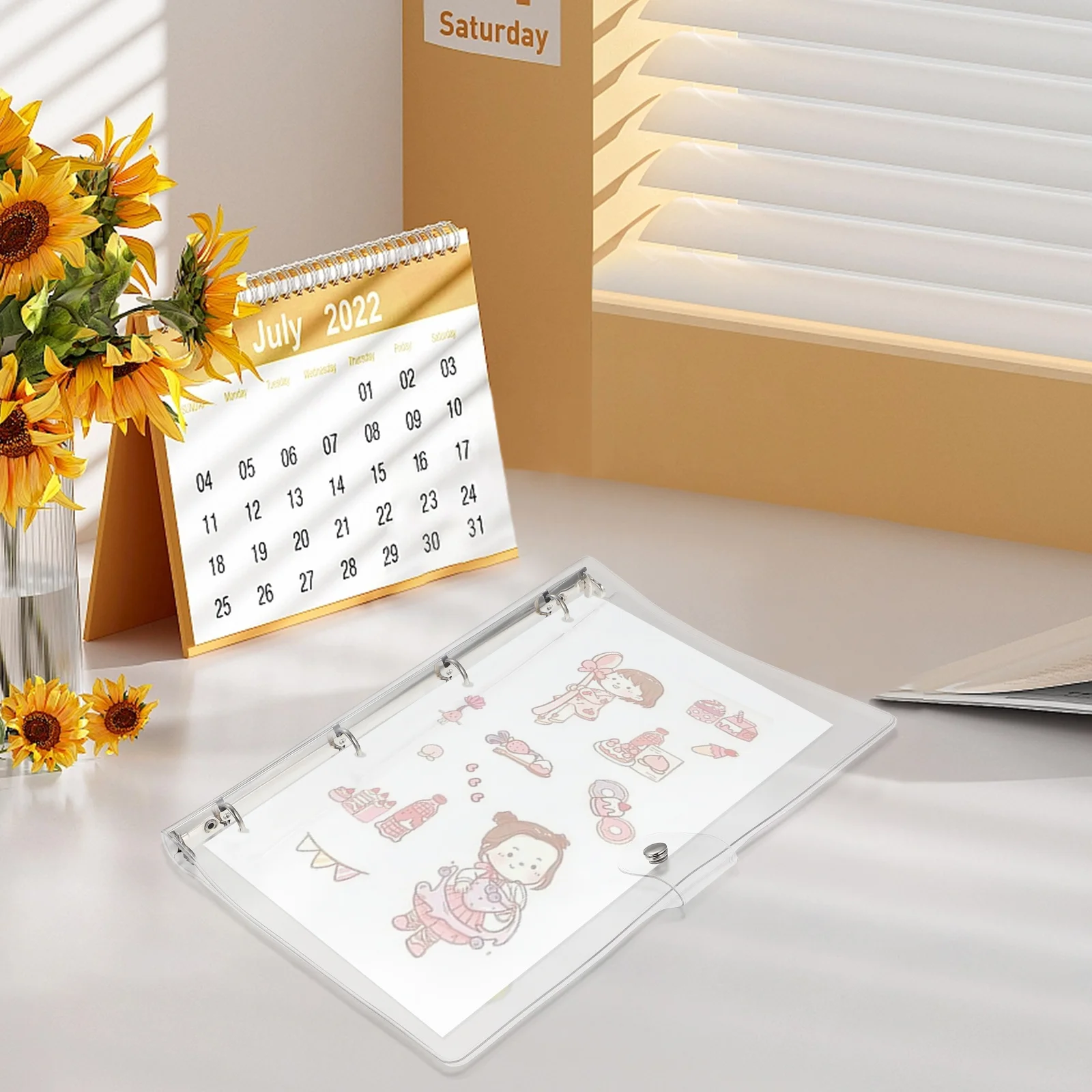 Durchsichtiger Kunststoff-Notizbucheinband, A4, lose Blätter, Sammelalbum, Muschel, Planer, Organizer, Schule, Büro, Bindemittel