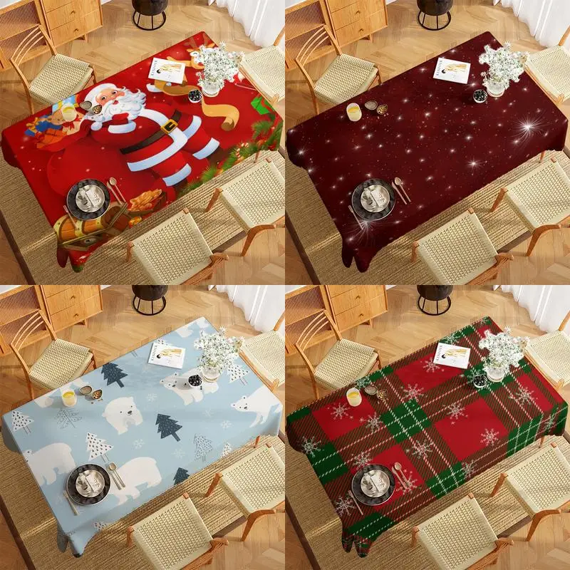 

Санта-Клаус мультяшная скатерть ресторан кухонная скатерть гостиная украшение дома прямоугольное украшение для вечеринки