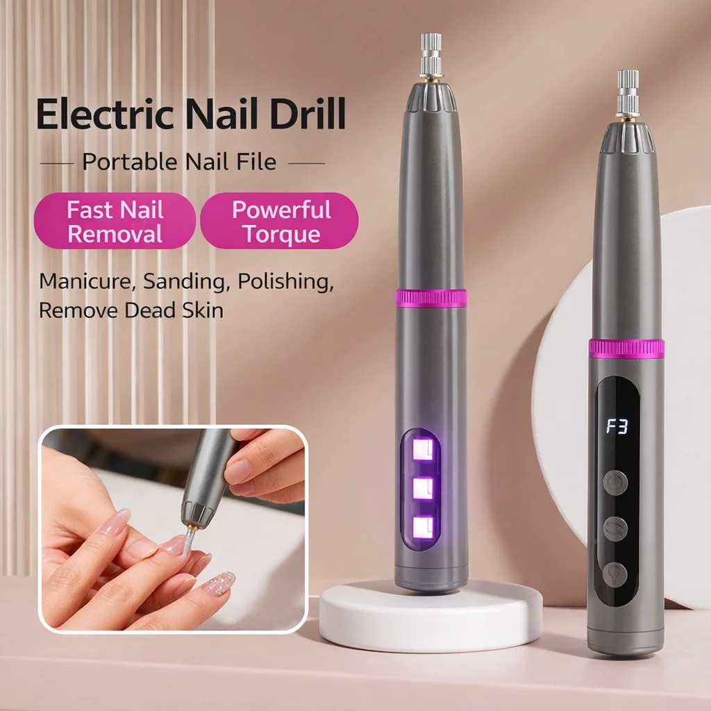 2-in-1 Electric Nail Polisher Professional Nails Grinding Polishing Dead Skin Removal Multiple grinding heads Manicure Machine