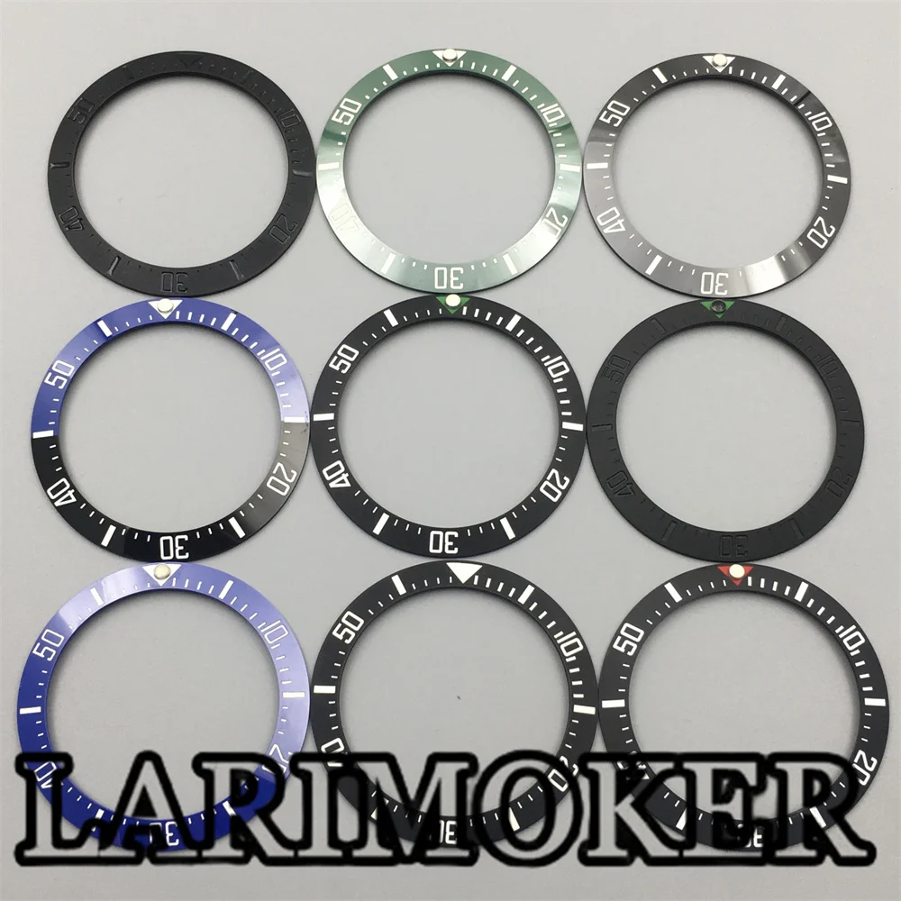 LARIMOKER 40mm*32mm Ceramics Diameter Watch Bezel Green Black Blue Insert Watches Accessories Parts