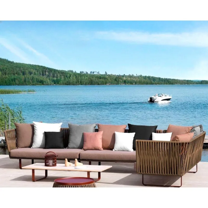 

Уличный диван-комбинация для отдыха, для двора, балкона, виллы, гостиной, демонстрационной комнаты, кафе, плетеное кресло, скандинавская плетеная мебель