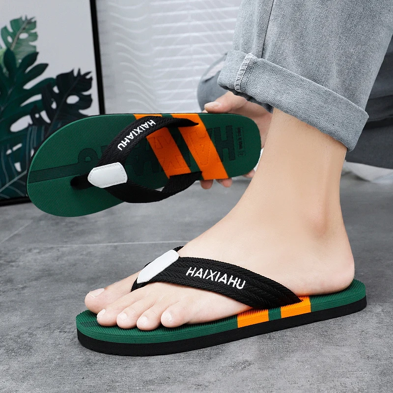 Men Flip Flops Summer Anti-skid Outdoor Breathable Beach Slippers Casual Household Casual Shoes Quick Dry Comfort Sandals