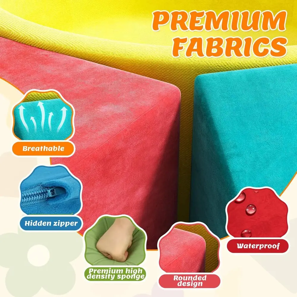 Juego de bloques de escalada de espuma para niños pequeños con pozo de bolas, juguetes de interior de juego suave de 8 piezas para edades de 1 a 3 años