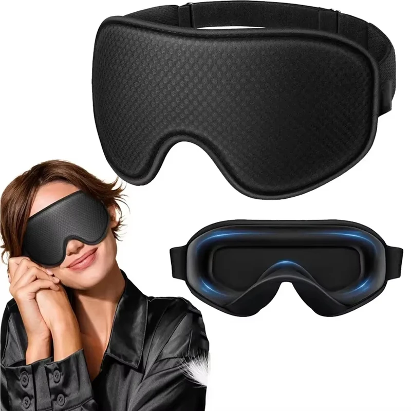 Masque de sommeil occultant pour les yeux - Masque oculaire 3D respirant, doux et confortable pour dormir - Sangle réglable unisexe