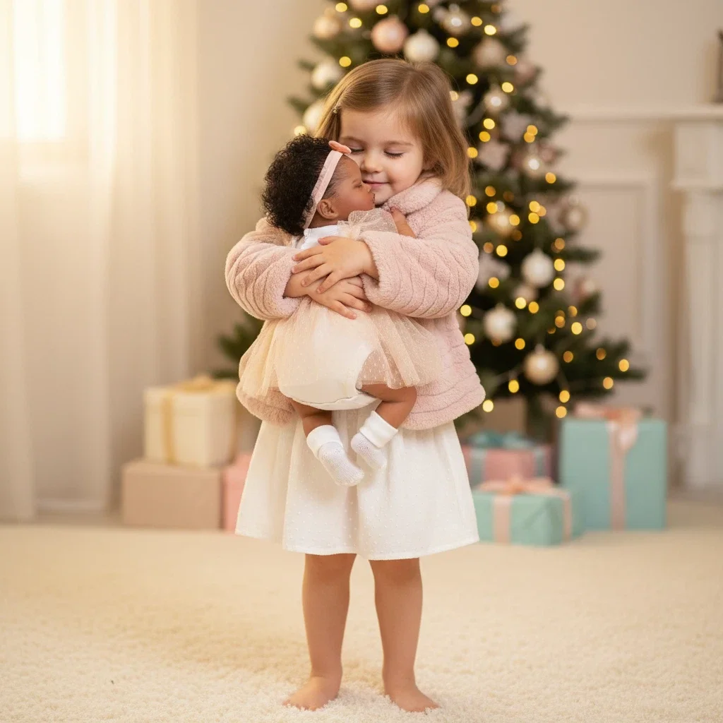 

19Inch Handmade Reborn Doll Soft Cloth Body Dolls Lifelike Toy Soft Touch Visible Veins Rooted Hair, Gift to Age 3+