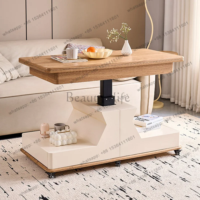 YJ French Luxury Coffee Tables Modern Aesthetic Minimalist Storage Coffee Tables Multifunction Premium Mesa Centro Furniture Hom