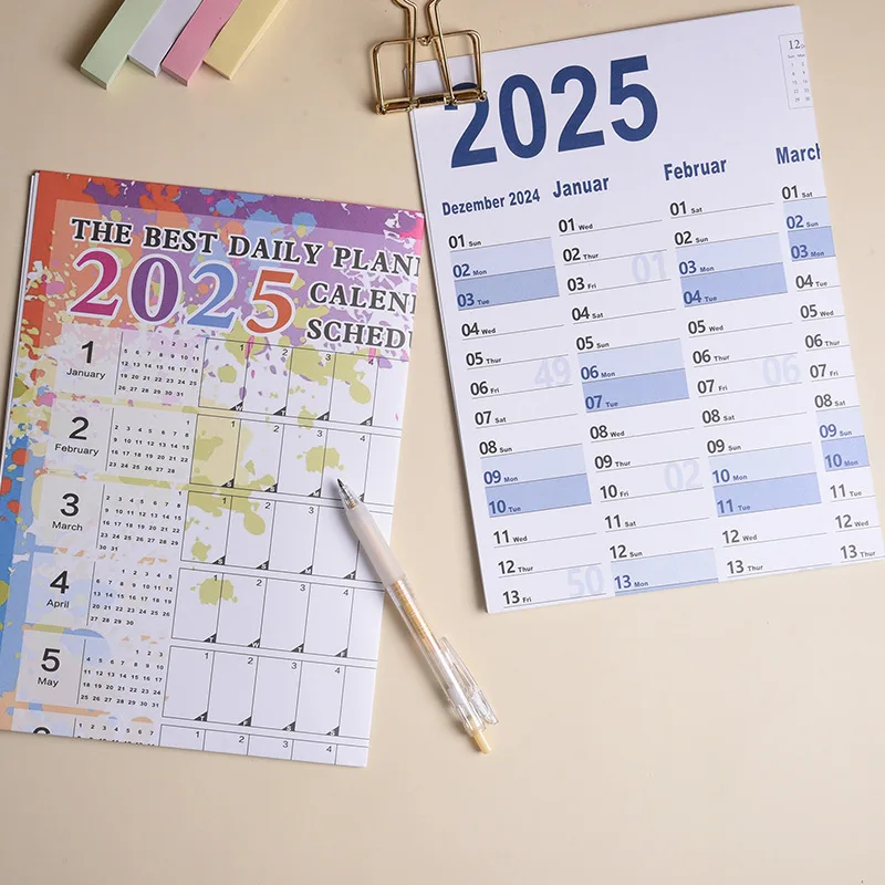 New 2025 Wall Calendar Kawaii Annual Hanging To Do List Target Tracking List Agenda Schedule Organizer Punch List for Office