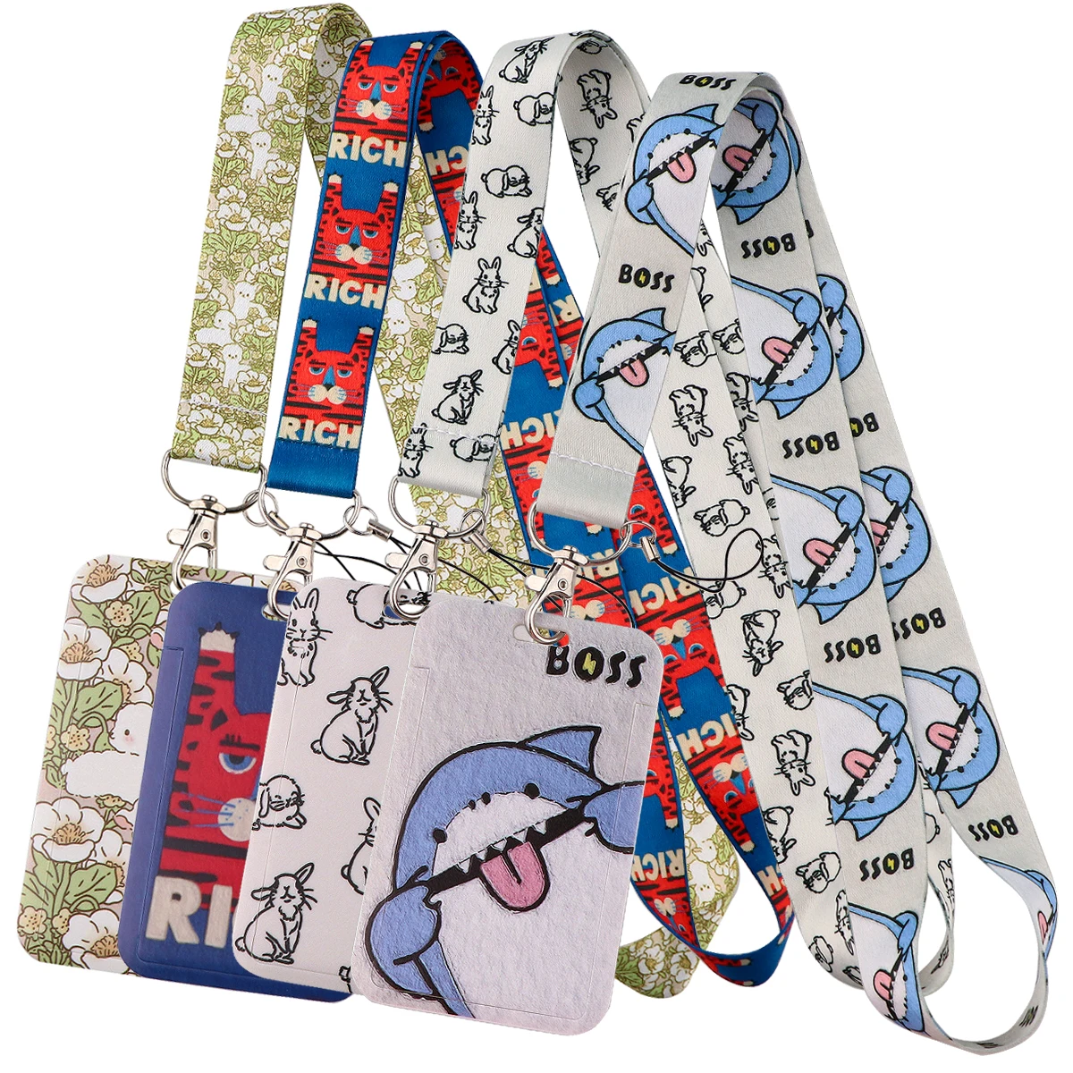 

Cute Animal Neck Strap Lanyards for Keys Keychain Badge Holder ID Credit Card Pass Hang Rope for Students Lariat Accessories