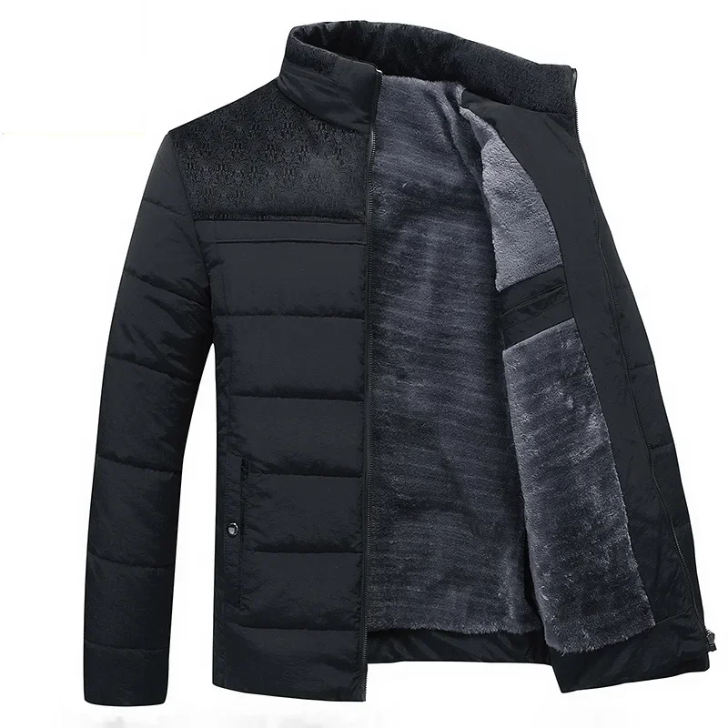 Kasjmier Fleece Jassen Opstaande Kraag Outdoor Katoenen Gewatteerde Mannelijke Windjack Bovenkleding Heren Dikkere Parka 'S Warme Winterjassen