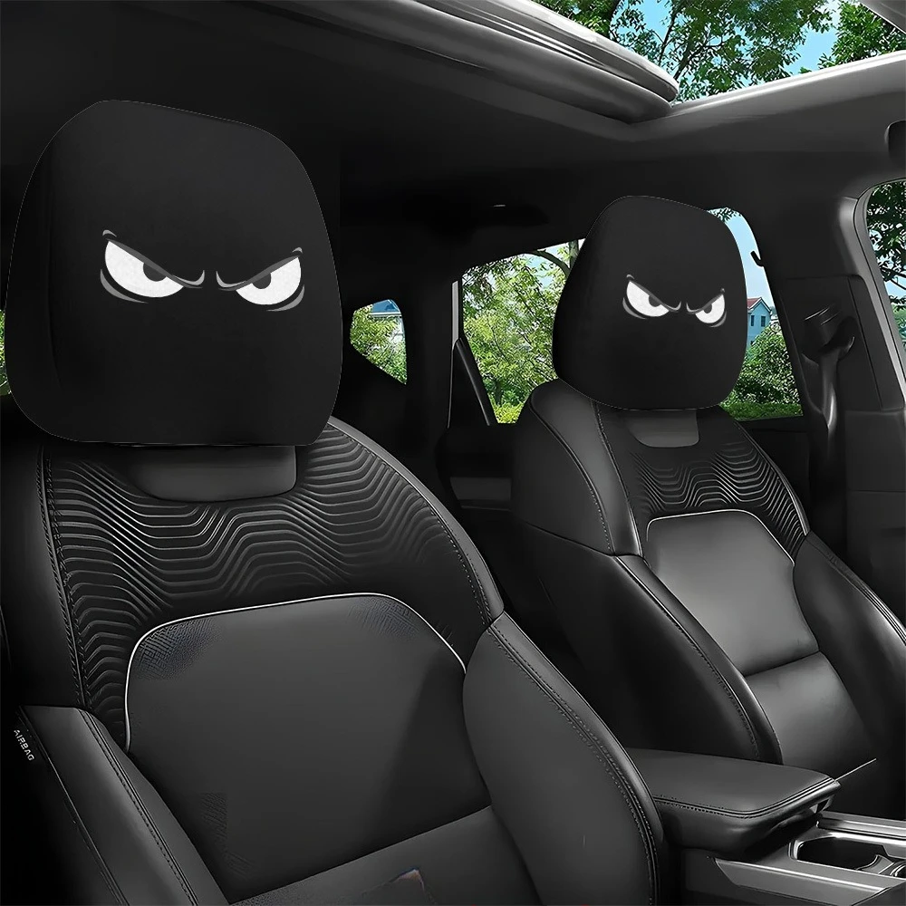2PCS Evil Eye Printed Car Headrest Covers | 100% Durable Comfortable Snug Fit | Hot Sale Auto Interior Decor Accessories 3