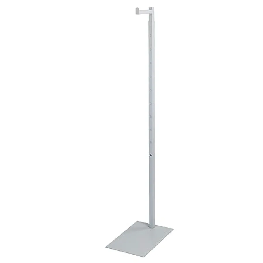 

Adjustable White Costumer Stand Single Arm Clothes Rack - Retail Clothing and Garment Display Stand Ideal For Showcasing Hangin