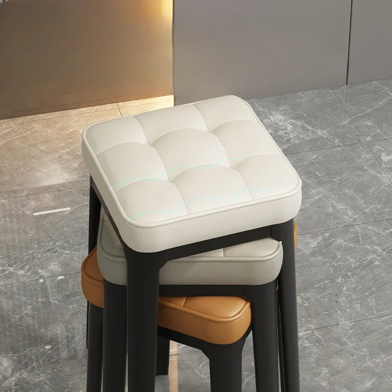 Household Stools Stackable Vanity Chair Light Luxury Small Round Stool Modern Simplicity Portable Stool Space-saving Seating