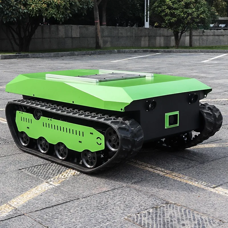 Plataforma de tanque de esteira pesada com controle remoto mais vendido, chassi de borracha, veículo de escalada todo-o-terreno para transporte ao ar livre