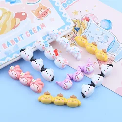 100pcs Cartoon Resin Cute Sanrio Animal Head Flatback for Hairpin Pendant Scrapbook Craft Diy Miniature Ornament Accessory