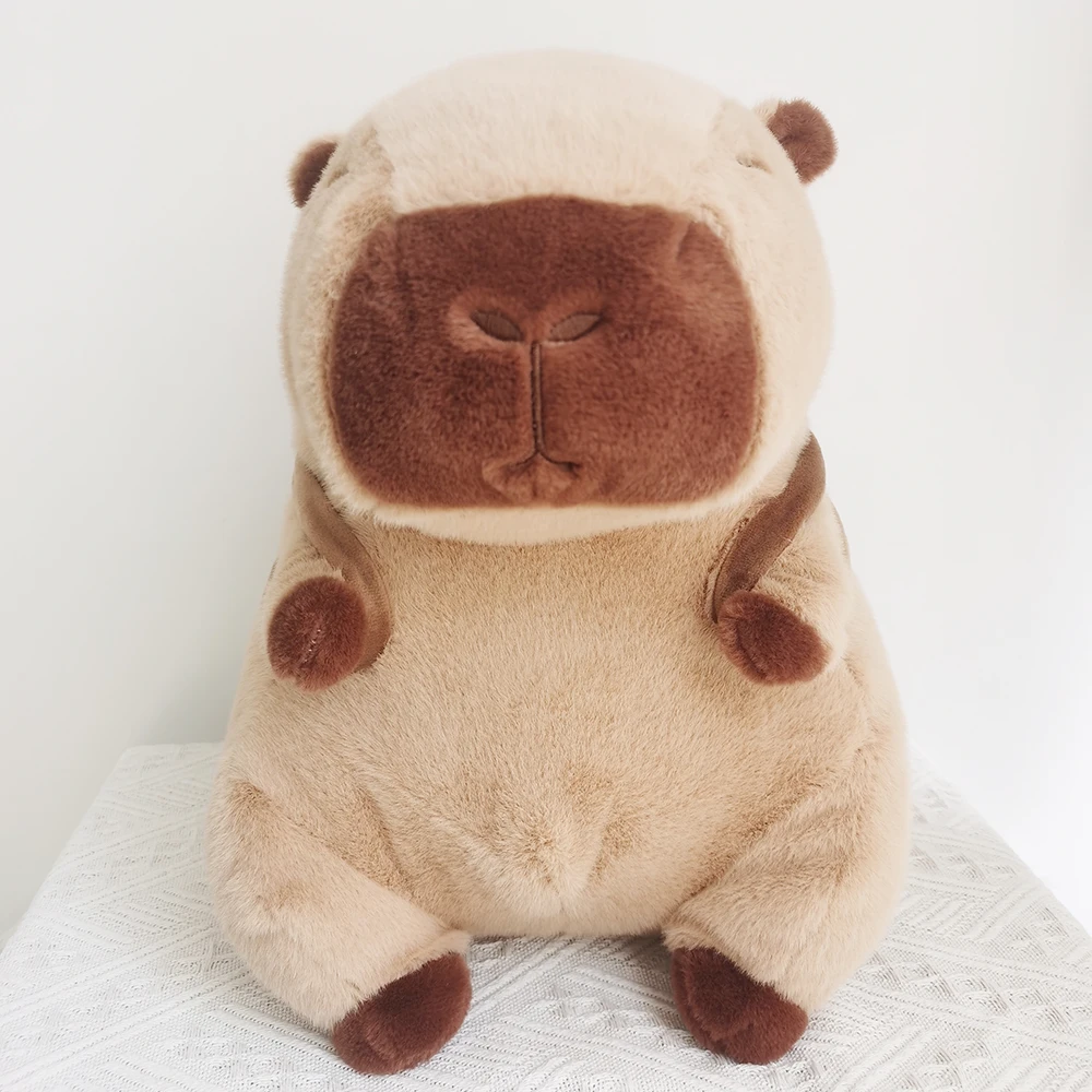 New Cute Hamburger Capybara Plush Stuffed Toy Simulation Hamburger Backpack Capybara Soft Children's Toy Birthday Gifts