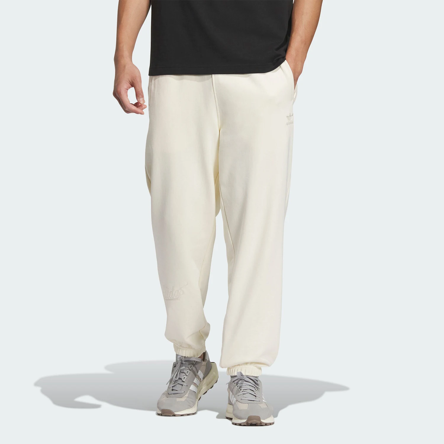Adidas genuine clover men's knitted loose fitting sports pants with toe ties IZ1523