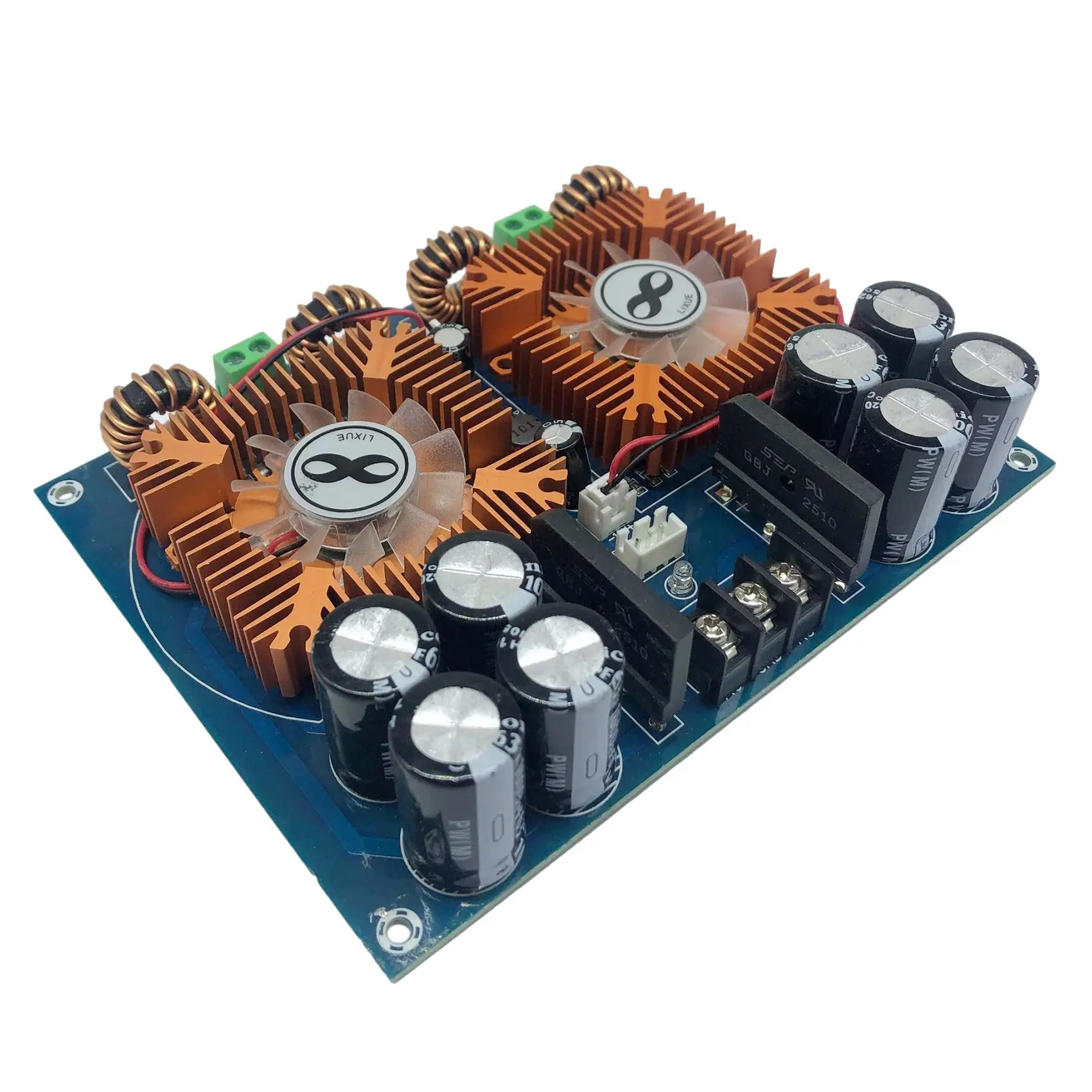 XH-M254 Digital Power Amplifier Board TDA8954TH 420Wx2 High-Power Two-Channel Audio Power Amplifier Board with Fan