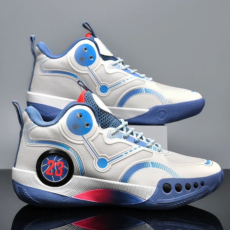 

Men's Shock-Absorbing High-Top Student Practical Sneakers Basketball Shoes Outdoor Sports Shoes Mesh Breathable Casual Shoes