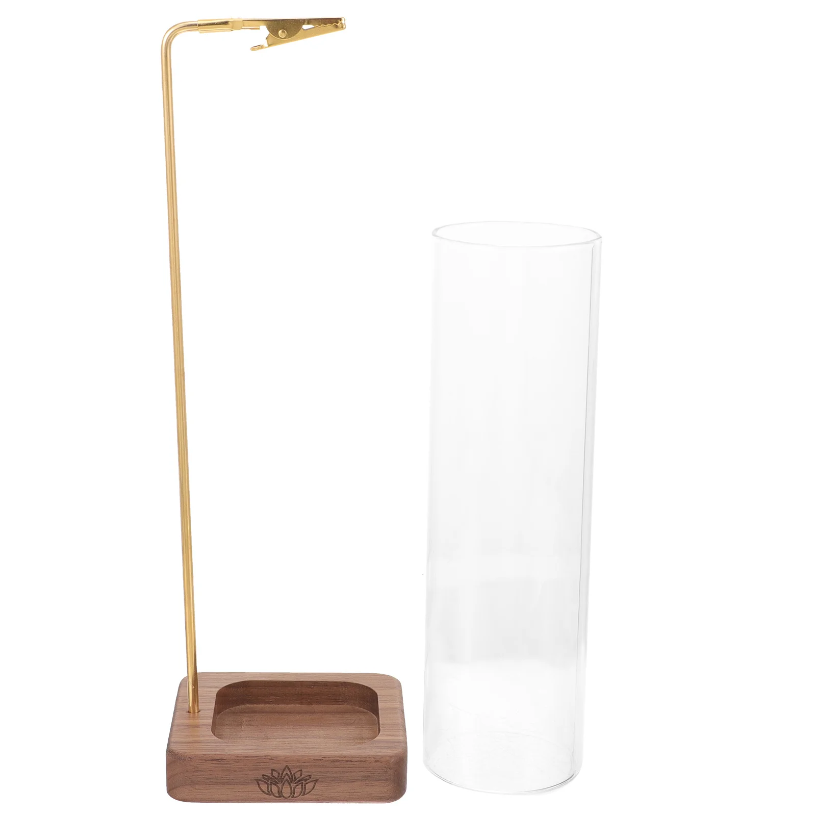 

Creative Glass Incense Stick Burner Elegant Inverted Design Anti-Scattering Cup Cover Home Meditation Yoga Use