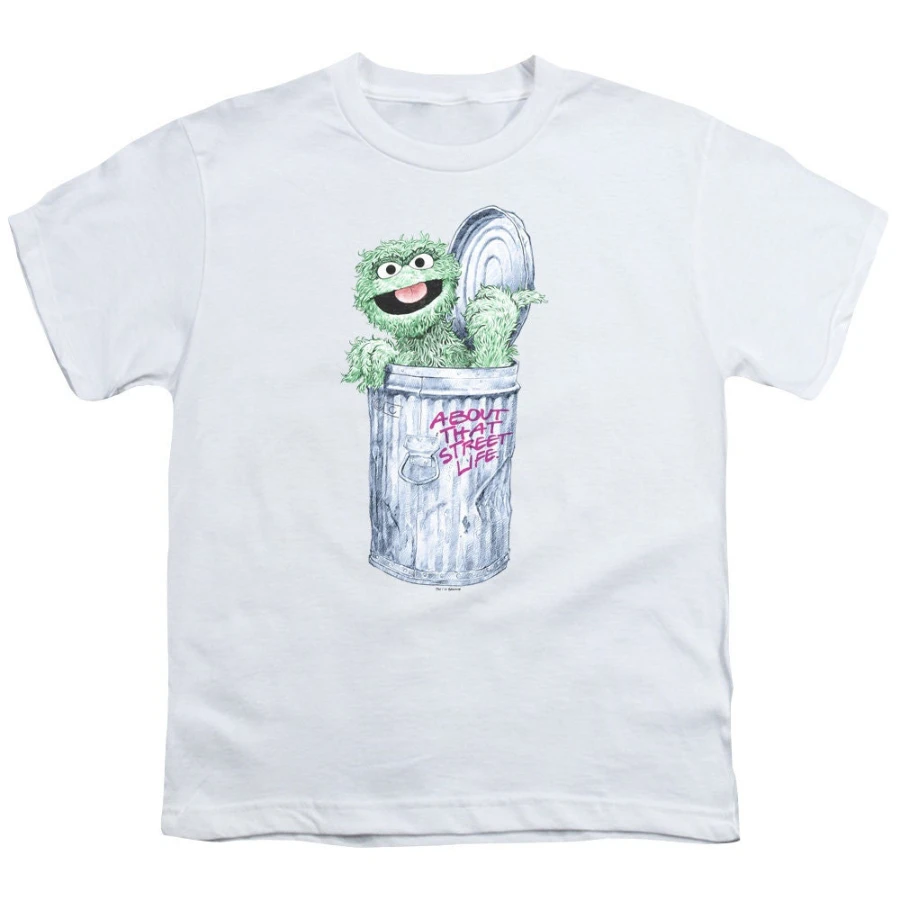 Sesame Street Oscar The Grouch Shirt about That Street Life Funny Retro Cartoon Tee Unisex Summer New Women's Vintage Breathable
