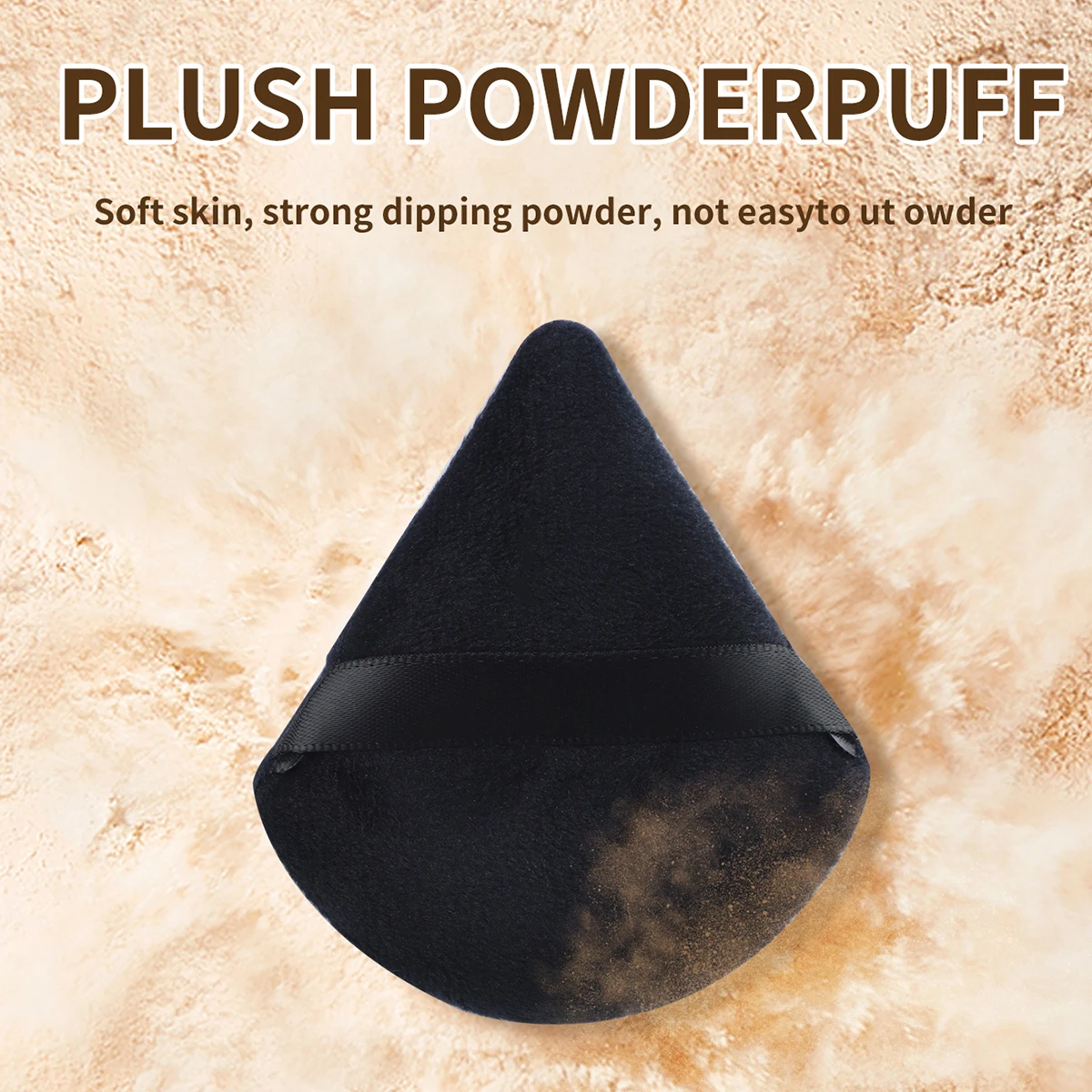 6 ชิ้นแป้งพัฟแต่งหน้าฟองน้ํานุ่ม Velour สามเหลี่ยมแป้งพัฟสําหรับแป้งฝุ่นแป้งเครื่องสําอางค์ Foundation Beauty