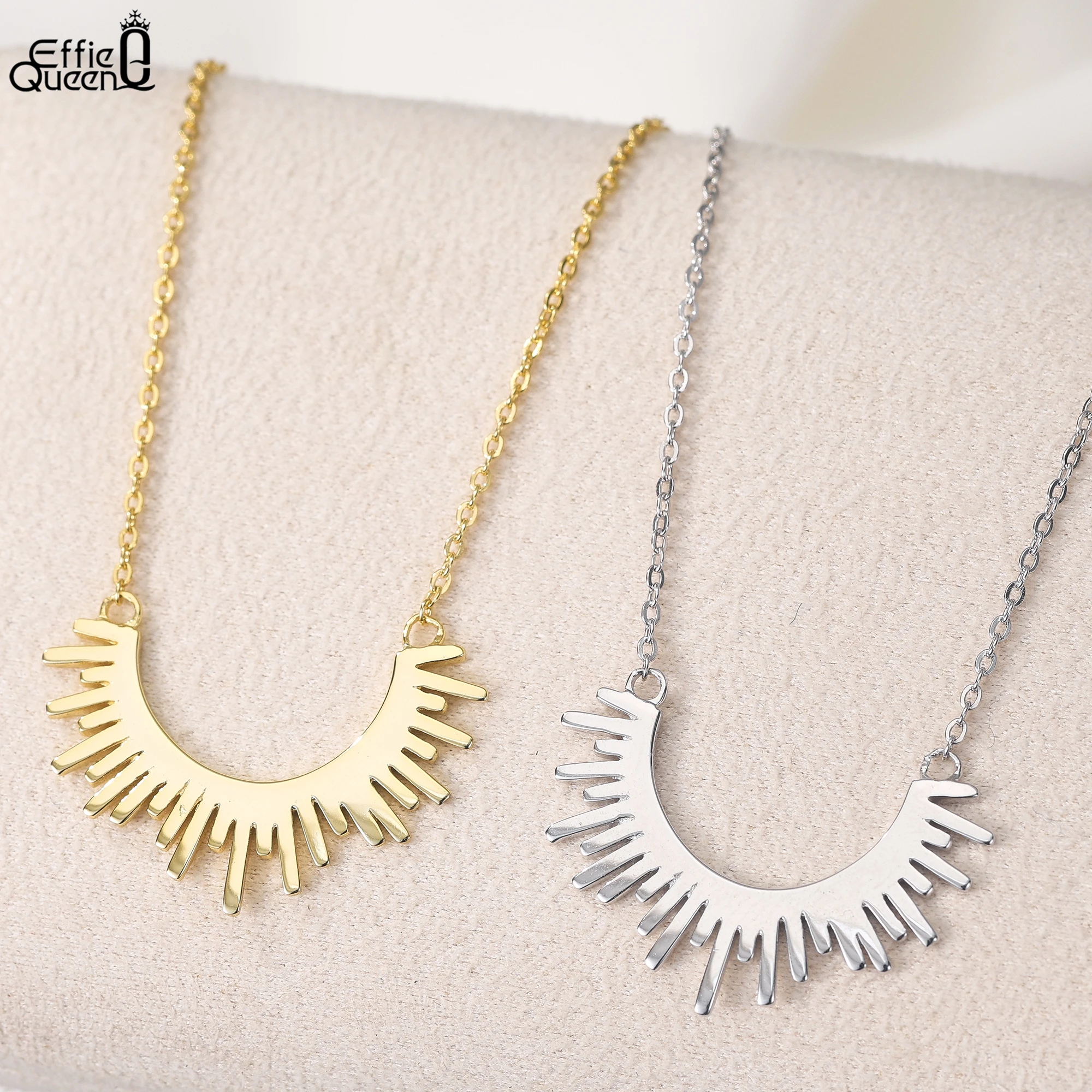 

Effie Queen 100% S925 Silver 14k Gold Wing Pendant Necklace Fine Jewelry for Women Banquet Party Gift 2025 Trend Necklace GAN14