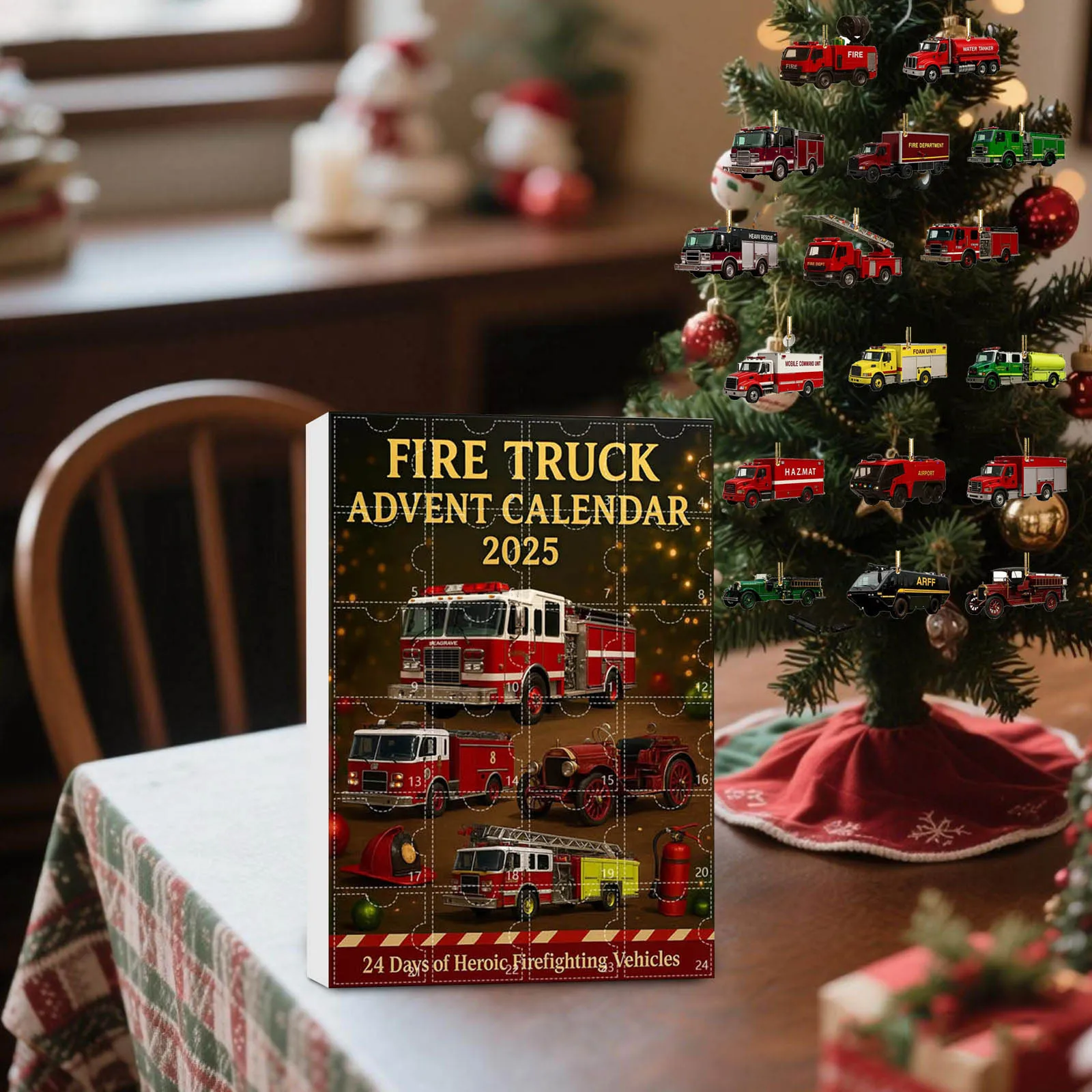 Sand Timer 30 Min Fire Truck Advent Calendar 2025 24 Days Christmas Countdown Calendar With 24 Large Timer Digital Display