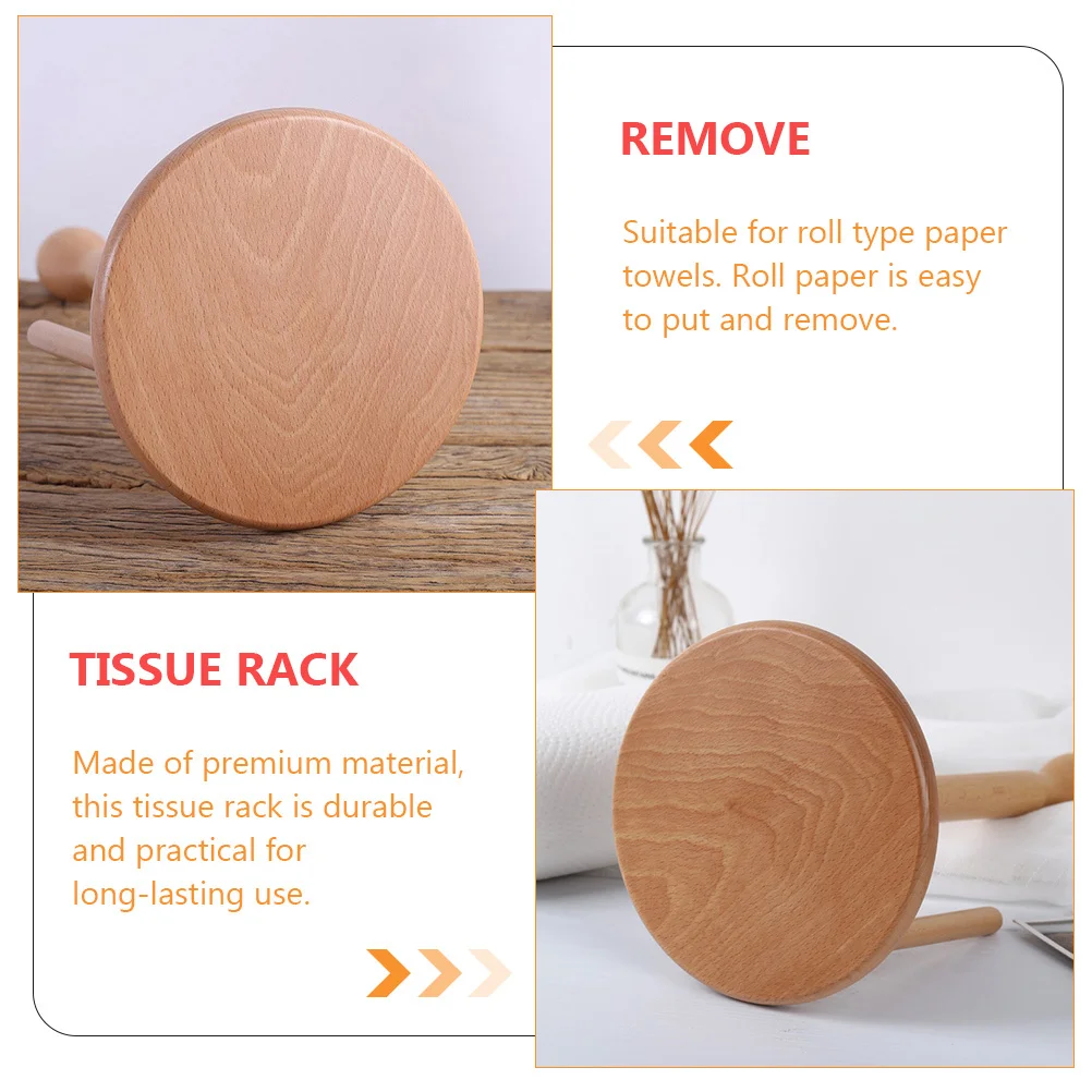

Vertical Tissue Rack Wooden Roll Paper Holder For Kitchen Bathroom Toilet Space Saving Detachable Design Tissue Stand Roll Paper