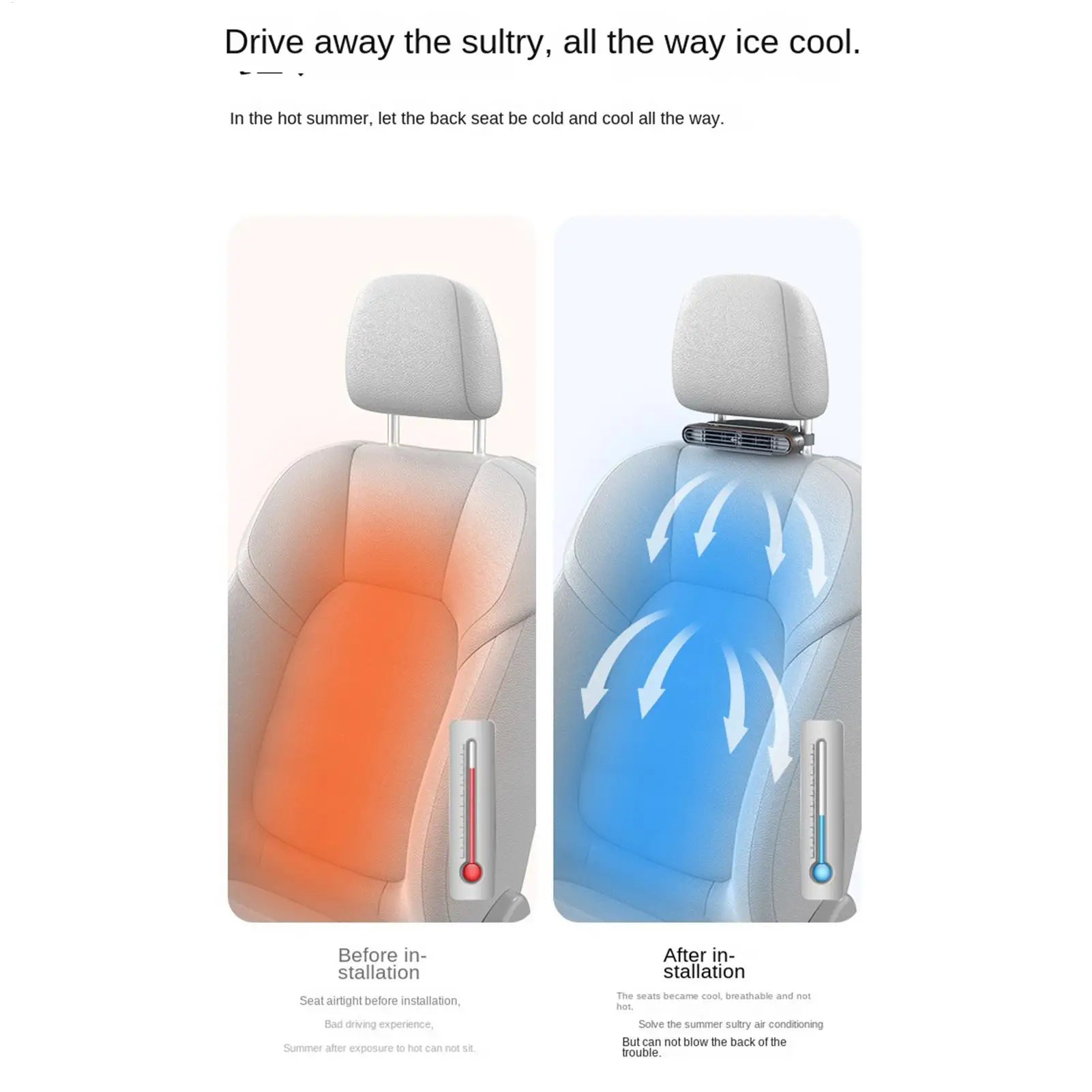 Car Fan For Passenger USB Plug-in With Scent Diffuser Backseat Mount Car Fan For Commuting Travel Family Outings Summer Men
