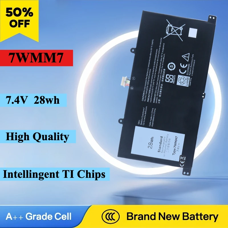 

High Quality New 7WMM7 7.4V 28wh Laptop Battery For Dell l Venue 11 Pro Keyboard Tablet DL011301-PLP22G01 CFC6C CP305193L1 D1R74
