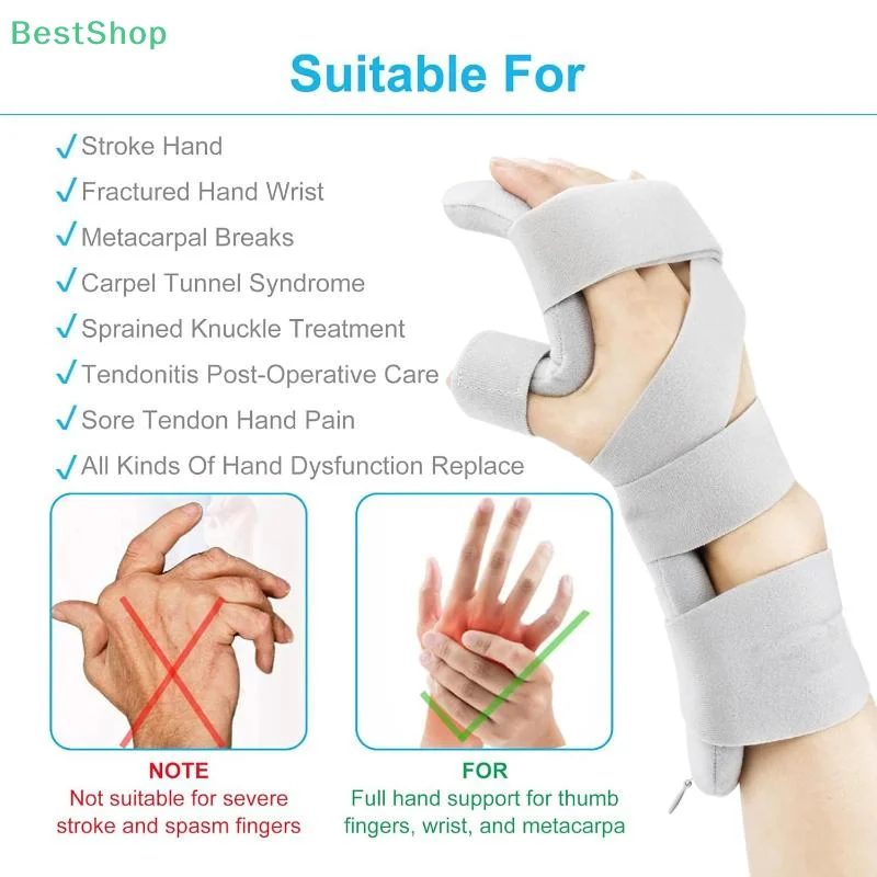 ❤Wrist Support Board,Adjustable Finger Night Hand Splint Support For Arthritis Tendonitis Rehabilitation Therapy Aid